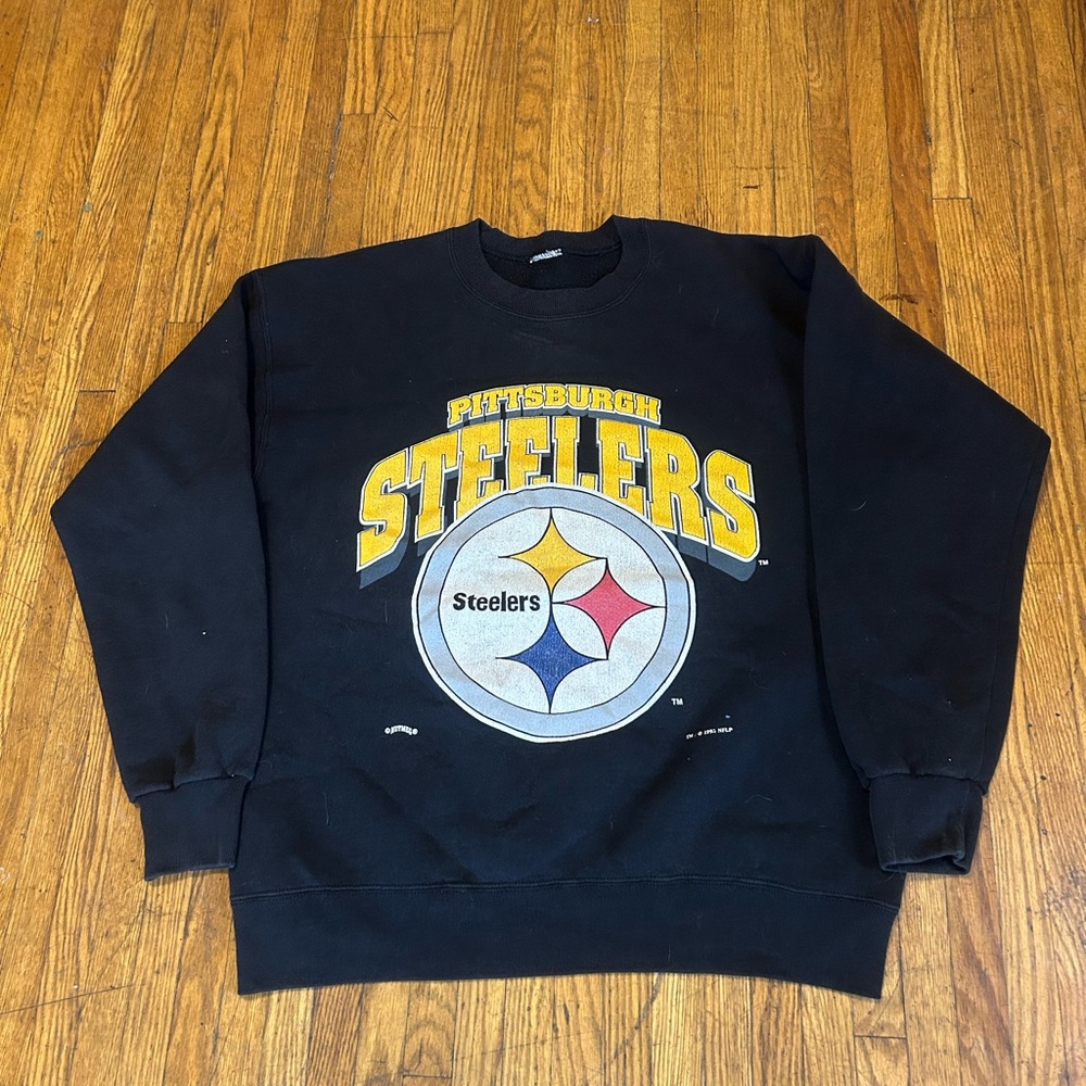 Vintage 1995 Pittsburgh Steelers Trench Long-Sleeve Sweatshirt XL